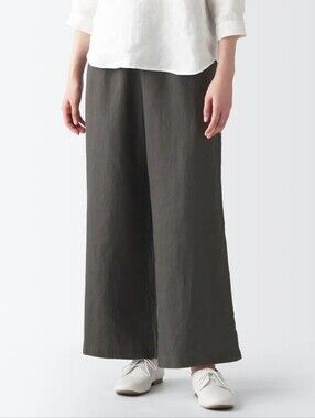 Muji 100% Hemp Wide Leg Pants Grey Brown Size XL